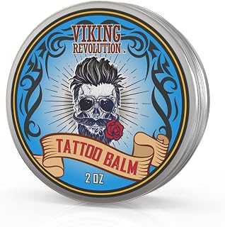 Viking Revolution Tattoo Care Balm - 2 oz | Safe for Before, During & Post Tattoo - Natural Aftercare Cream - Promotes Skin Moisture - Moisturizing Lotion