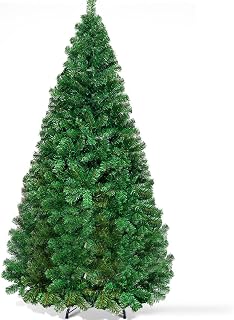 Goplus 6ft Artificial Christmas Tree with 650 PVC Branch Tips | Unlit Christmas Pine Tree with Foldable Metal Stand, Xmas Full Tree for Indoor Home Office Decor