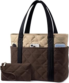 LOVEVOOK Padded Tote Bag for Women Puffy Work Bag Travel Bag with Zipper for Teachers Nurses Gym