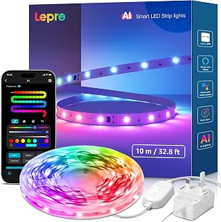 Lepro S1 AI Smart LED Strip Light 10M RGB+IC, Music Sync, App/Voice Control