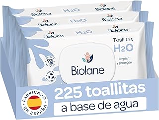 BIOLANE - H2O Baby Wipes - 225 Wipes - 3 Packs of 75 Units