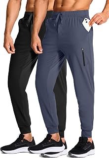 Men's Jogging Bottoms, Stretch Sweatpants with Zip Pockets, Running, Workout, Gym, Golf Pants for Men