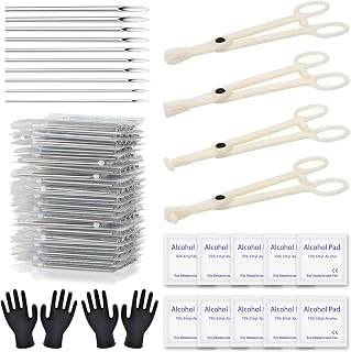Rayyl Body Piercing Tool Kit - 42Pcs Piercing Kit with 12G 14G 16G 18G 20G Piercing Needles Piercing Clamps Forceps for Ear Nose Belly Button Tongue Nipple Eyebrow Body Piercing