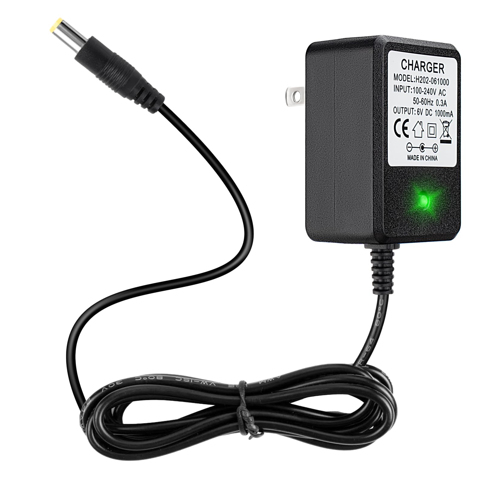 6V Charger for Kids Ride On Car Toys, 6 Volt Battery Charger for Flybar Bumper c