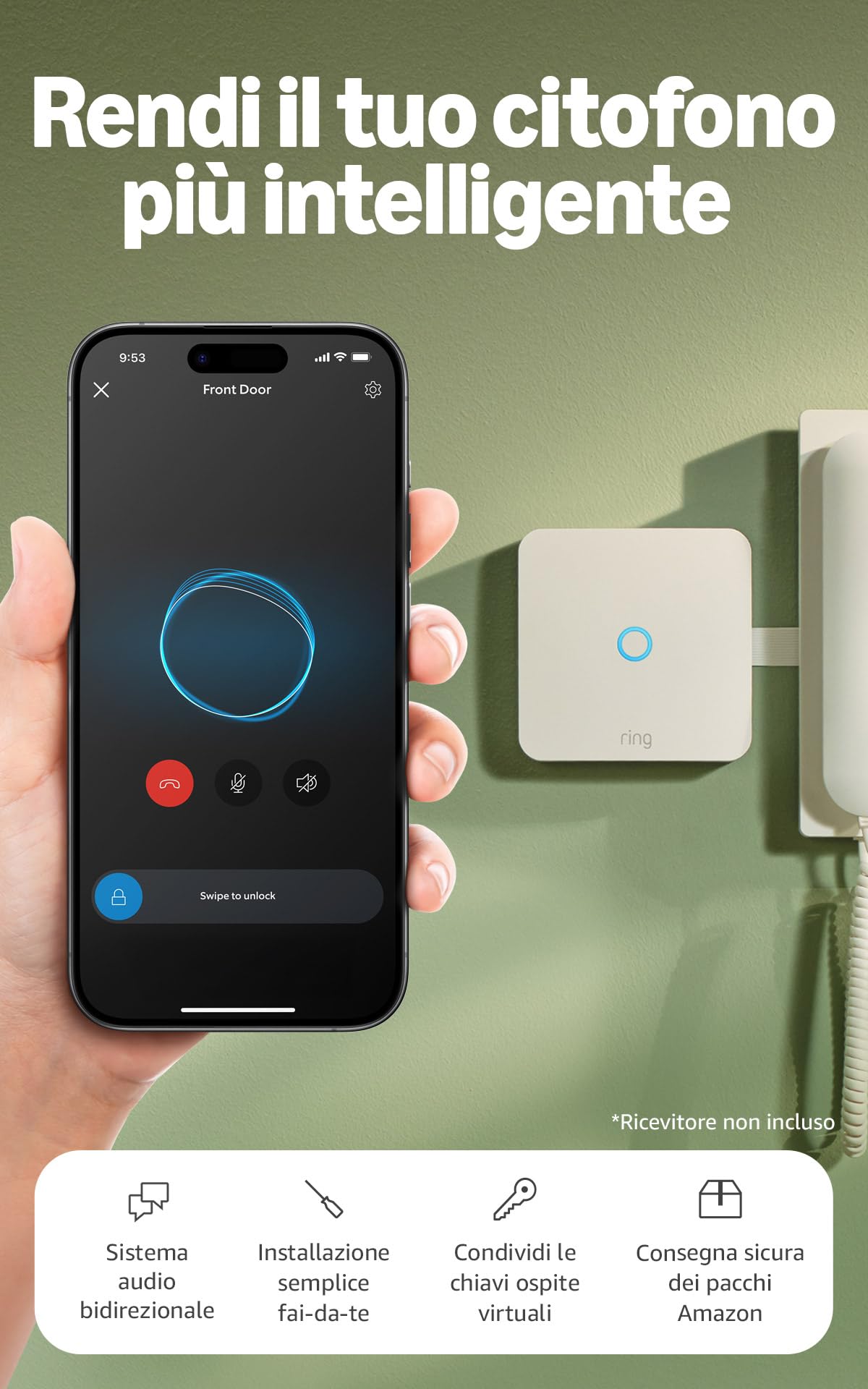 Ring Intercom by Amazon | Intercom upgrade, Remote Unlock, Works with Alexa, Two