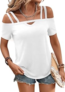 Bliwov Women's Summer Short Sleeve Sexy Off Shoulder Tops Tops