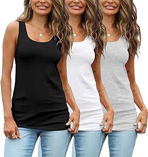 TAIPOVE 3 Packs Extra Long Tank Tops for Women Camisoles