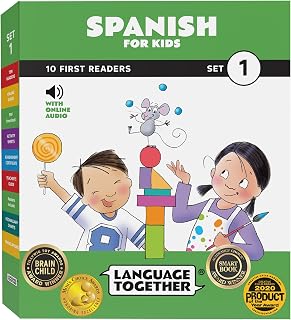 Spanish for Kids: 10 First Reader Books with Online Audio and 100 Words (Beginning to Learn Spanish) Set 1 by Language Together