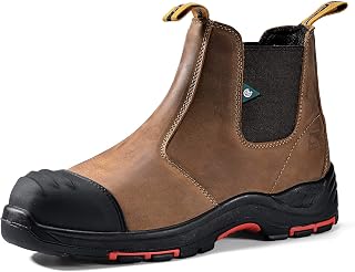 CSA Men's Safety Boots Composite Toe Work Boots Cow Leather Work Construction Boots Safety Shoes