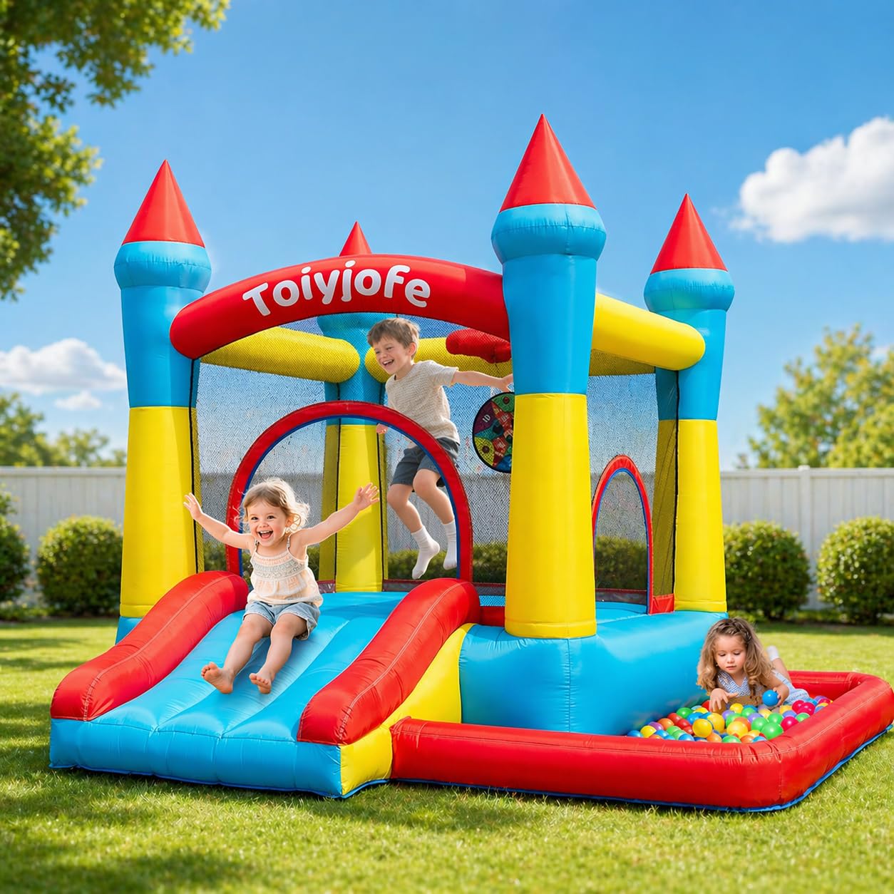 Bounce House for Kids 3-6, Toddler Indoor Outdoor Inflatable Bouncy Castle | 5-i
