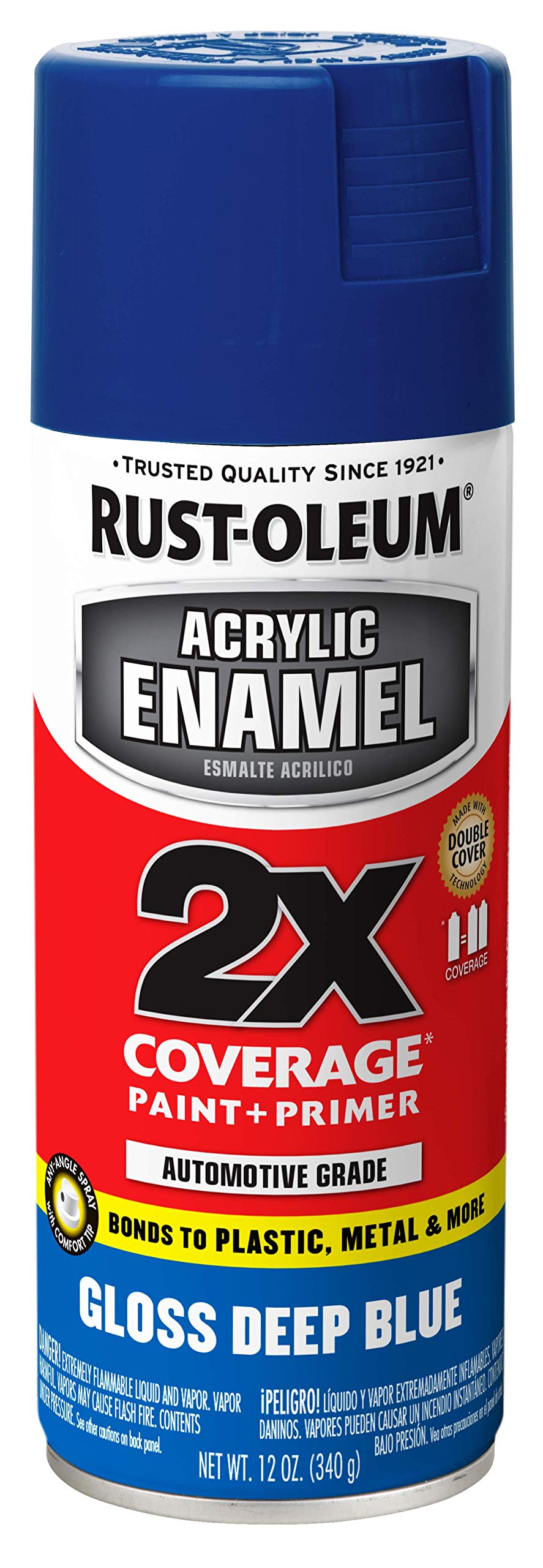Rust-Oleum Acrylic Enamel 2X Spray Paint, Gloss Deep Blue | 2X Coverage | Paint 