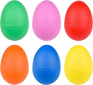 MFUOE 6 Pieces Musical Eggs Shakers Plastic Egg Shaker for Adult Percussion Maracas Egg Shakers with Miniature Iron Sand