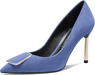 Castamere Women's Stiletto High Heel Closed Toe Pumps Slip-on Party Office Dress Cute Classic Shoes 8.5 cm Heels