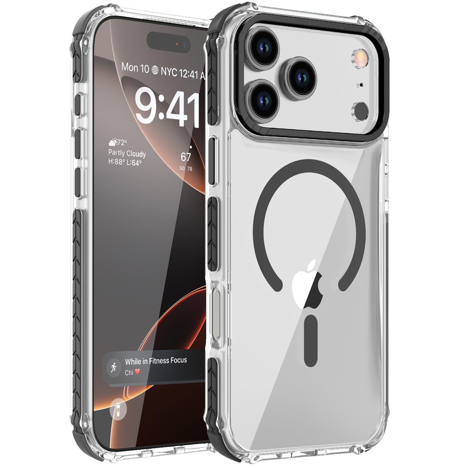 DEERLAMN for iPhone 18 Pro Max Case/iPhone 17 Pro Max Case Clear Black | Compati