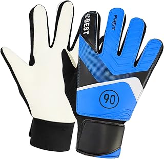 2PCS Kids Goalkeeper Gloves Youth Soccer Goalie Gloves Childrens Keeper with Adjustable Wrist Strap Anti Slip Latex Palm for Boys Girls Indoor Outdoor Football