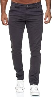 Tazzio Chino Pants for Men, Slim Cut, Chinese Trousers, Fabric Trousers, Men's Pants, Elastic, 19530, Anthracite, 34W x 36L, anthracite, 34W / 36L