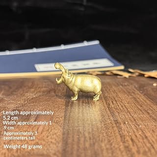 1 Pcs Brass Hippo Rhino Metal Gorilla Tiger Figurine Animal Miniature Ornament Home Office Desk Decoration
