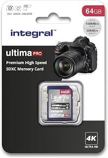 Integral 64GB SD Card 4K Ultra-HD Video High Speed SDXC V30 UHS-I U3 Class 10 Memory Card up to 100MB/s, Color May Vary