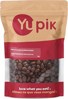 Yupik Milk Chocolate Covered Raisins, 1 kg, Kosher, Raisins Dipped in Fine Milk Chocolate, Smooth & Chewy, Chocolate Candy, Sweet Snacks, Ideal for Topping & Baking