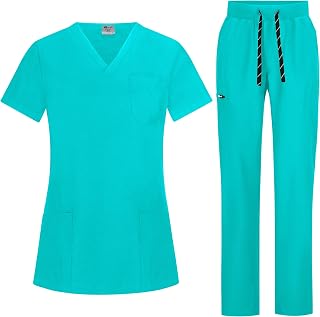 B-well Bella Women's Elastic Health Uniform | Women's Health Uniform | Set with Tunic and Trousers | Sanitary Uniforms | with Spandex
