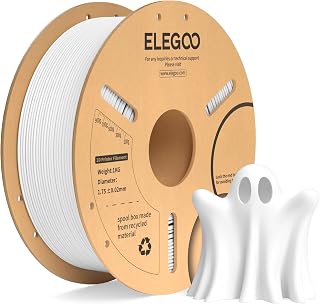 ELEGOO PLA+ Filament 1.75mm White 1KG, PLA Plus Tougher and Stronger 3D Printer Filament, Dimensional Accuracy +/- 0.02mm, 1kg Cardboard Spool(2.2lbs) Fits for Most FDM 3D Printers