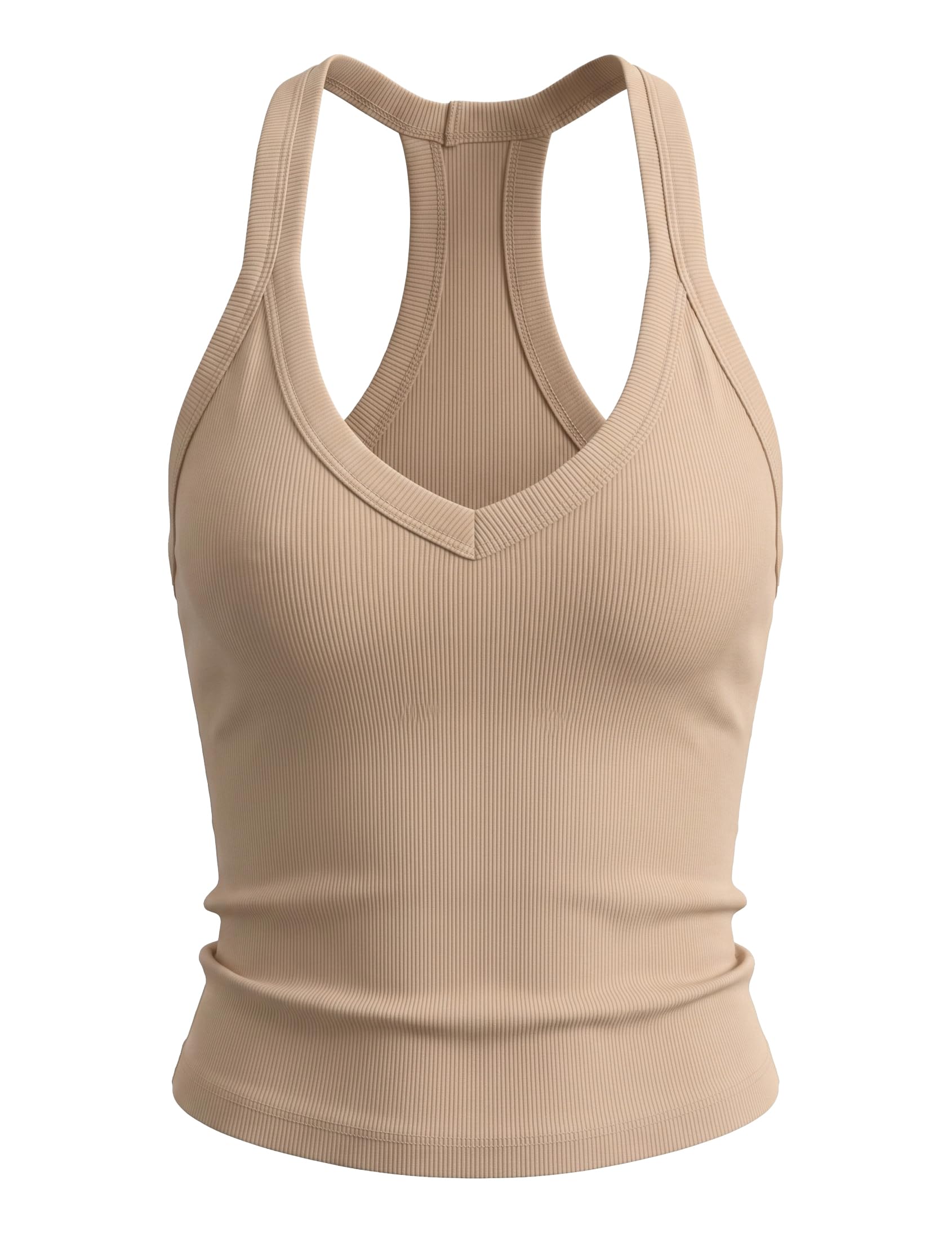 Womens Racerback Ribbed Tank Top Slim Fit Stretch Tank Top