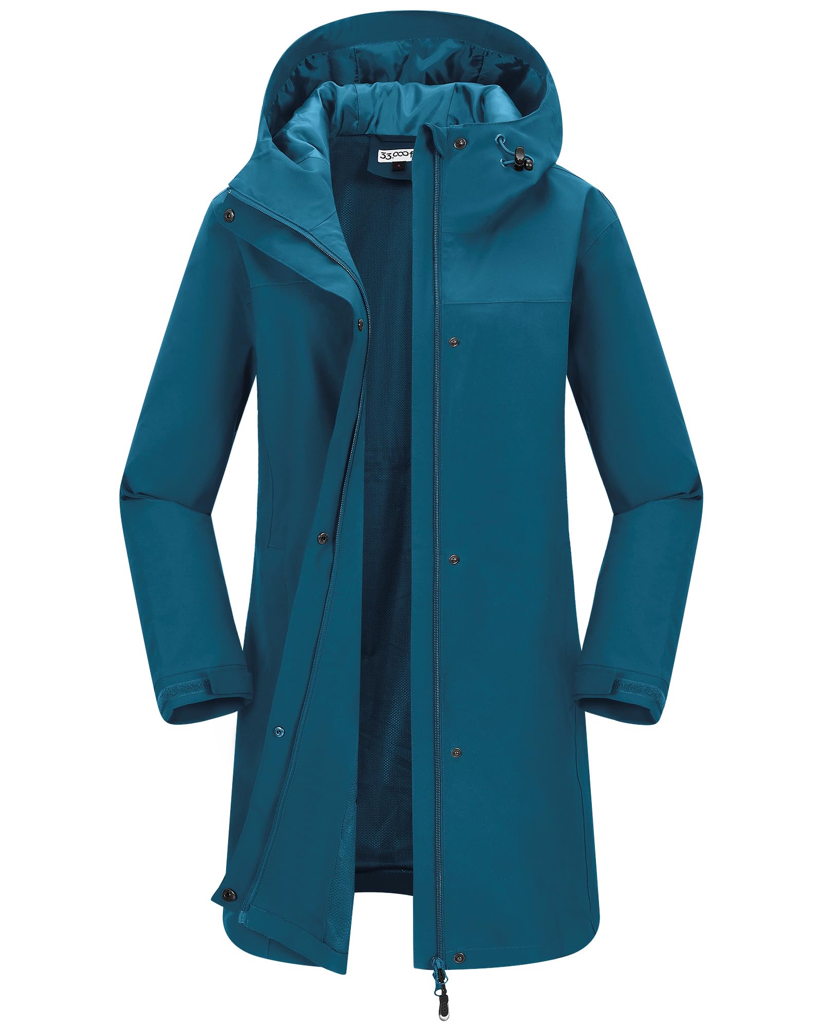 33,000ft Manteau de pluie long imperméable pour femme avec maille filet respiran