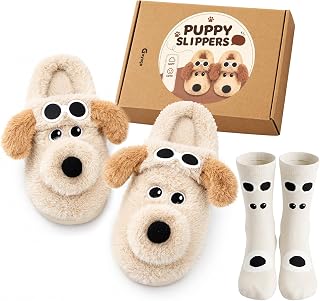 Geyoga Cute Animal Slippers for Women and Matching Socks