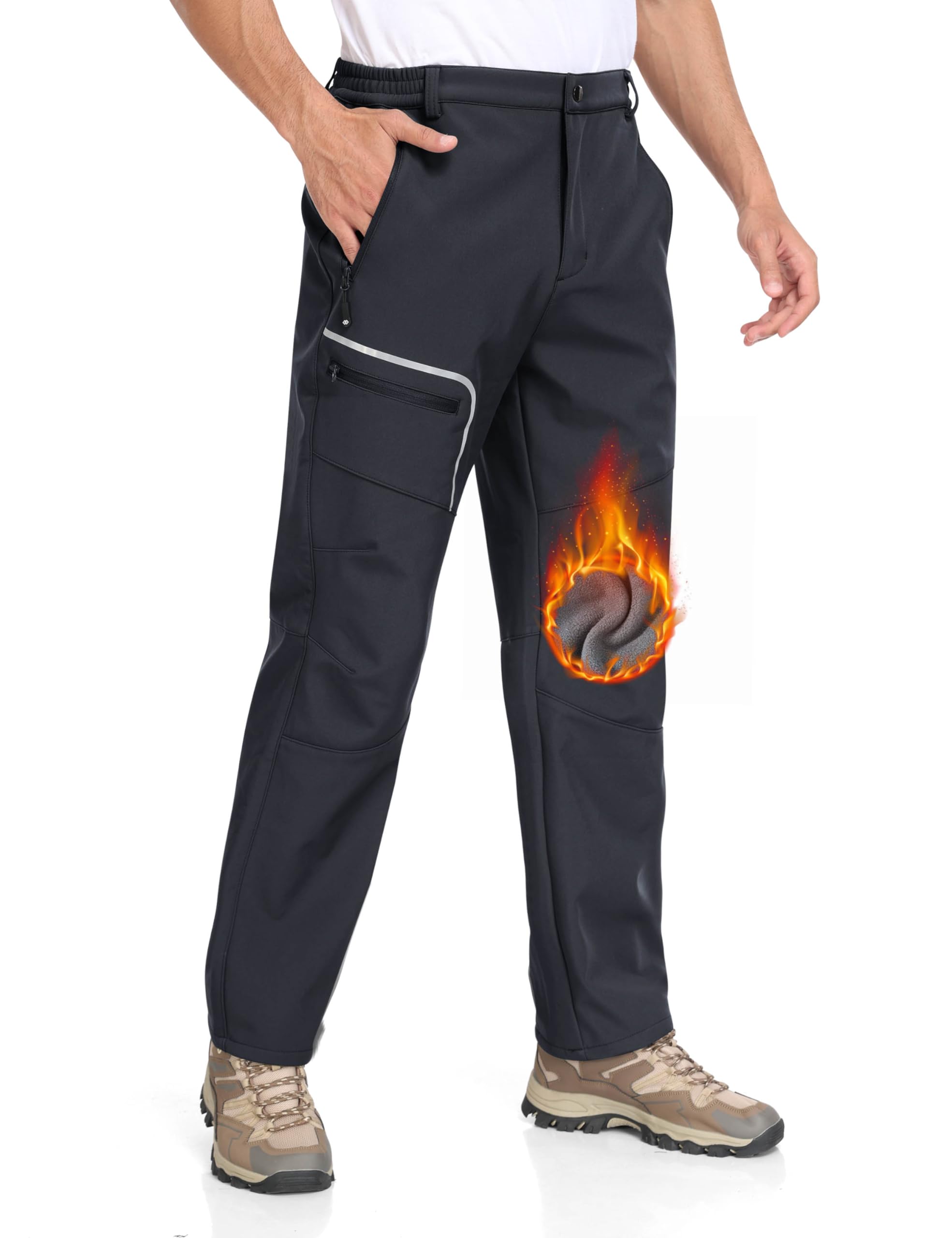 MoFiz Men's Softshell Hiking Trousers Ski Trekking Mountain Winter Windproof Wat