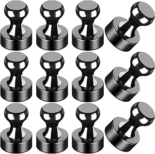 LOVIMAG Fridge Magnets 12 Pack Magnet Refrigerator Locker Whiteboard Black | Magnetic Accessories Strong Small For White Board Cute Decor Cruise Door Classroom Decorative Calendar Neodymium Rare Earth