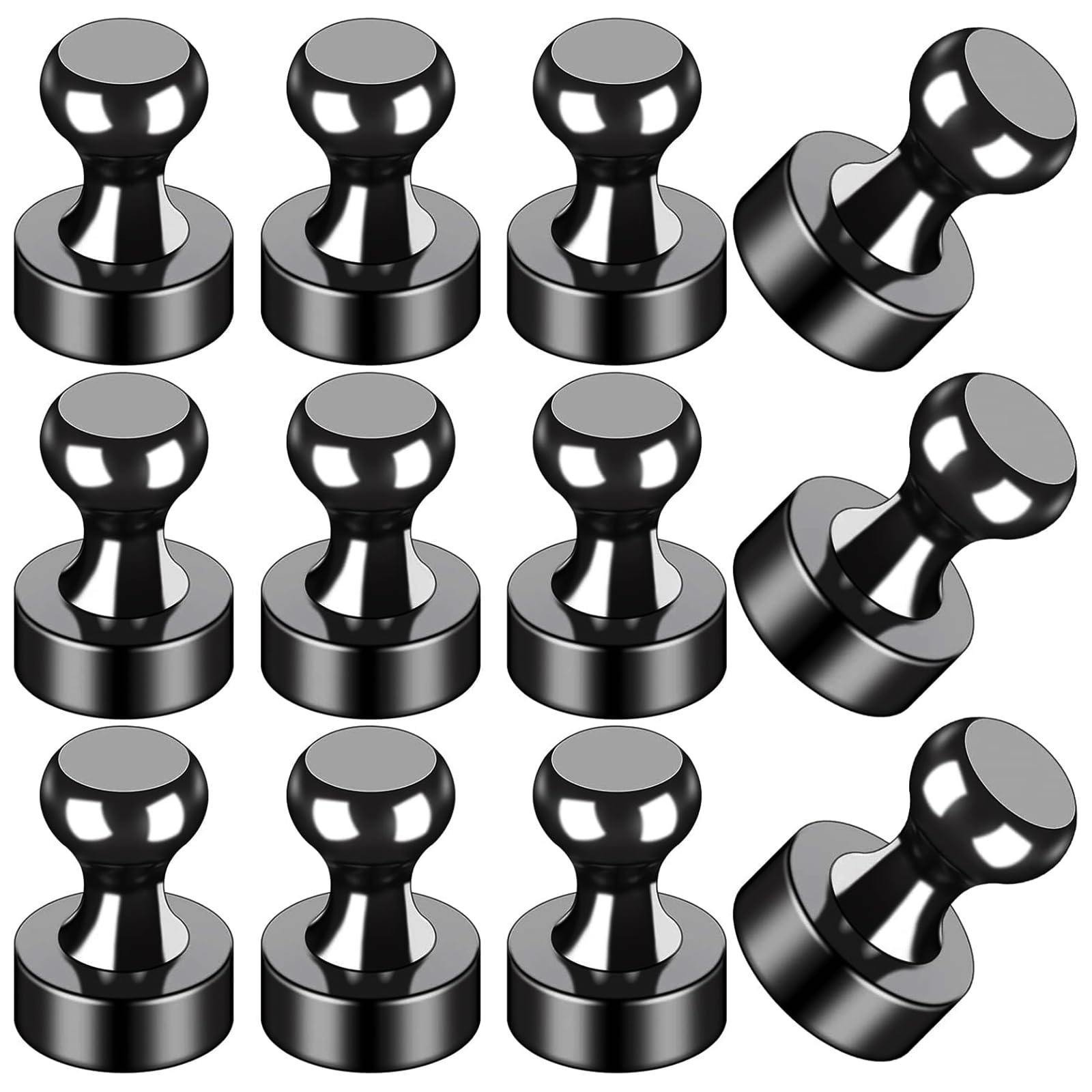 LOVIMAG Fridge Magnets 12 Pack Magnet Refrigerator Locker Whiteboard Black | Mag