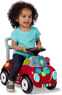 Radio Flyer Busy Buggy, Toddler Ride On Toys, for Toddlers 1-3 | 3-in-1 Push Walker Ride On Car with 17 Sensory Activities, Anti-Tip Feature, Horn and Gears, 42 lb Capacity