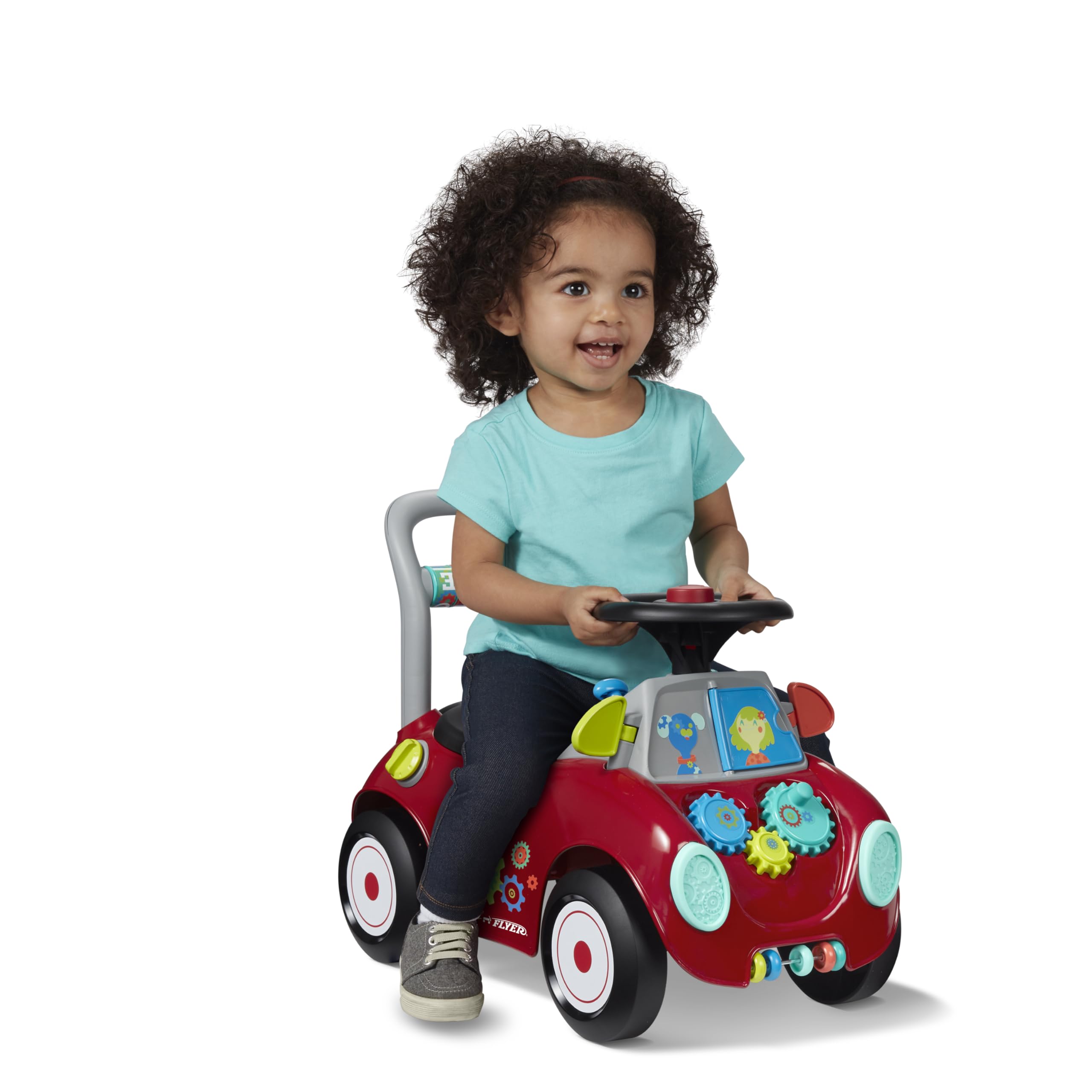 Radio Flyer Busy Buggy, Toddler Ride On Toys, for Toddlers 1-3 | 3-in-1 Push Wal