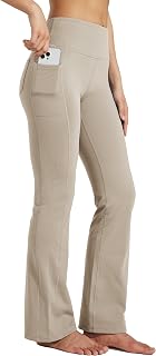 Willit Women's Fleece Lined Pants Yoga Bootcut Thermal Winter Pants High Waisted Flare Leggings Water Resistant