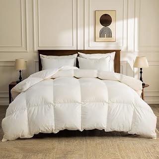 BPC Organic Duck Feather Down Duvet - Single Size - Luxurious Fluffy Hotel Cover with 100% Cotton Cover and Duck Feather Filling for All