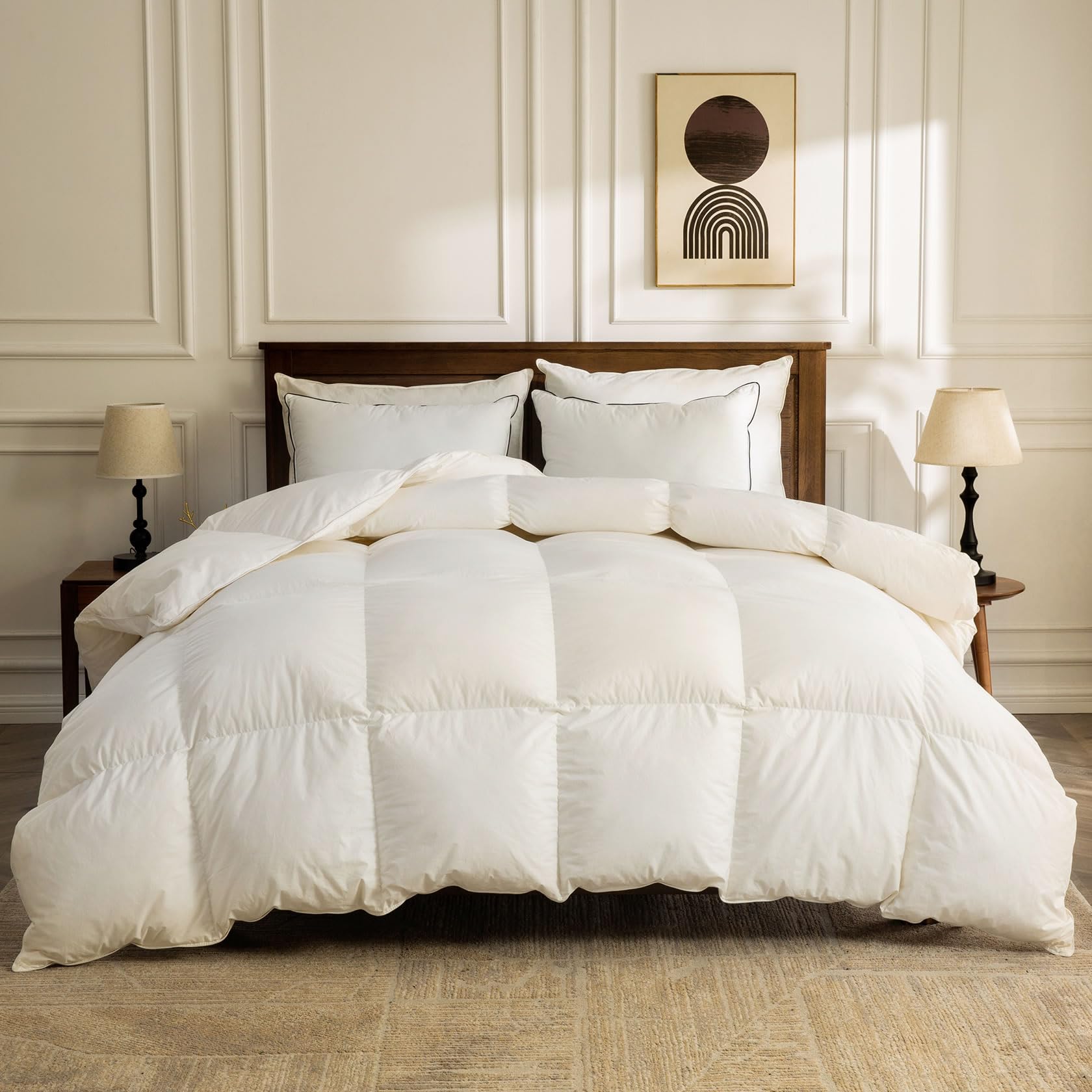 BPC Organic Duck Feather Down Duvet - Single Size - Luxurious Fluffy Hotel Cover
