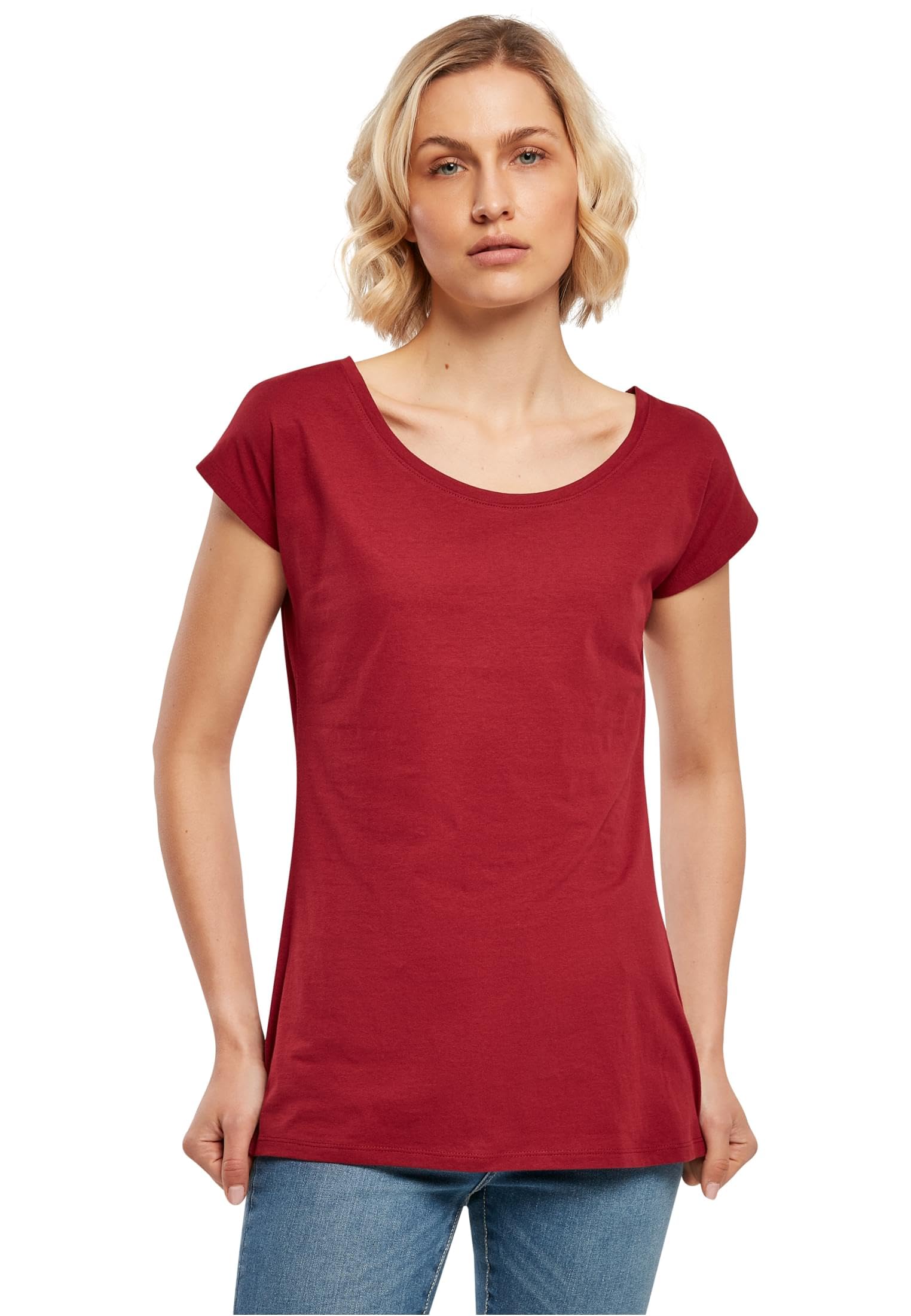 Build Your Brand Women's Bb013 Women's Wide Neck Tee T-Shirt (Pack of 1)
