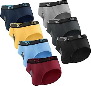 7-Pack Tagless Mens Underwear Briefs, 3D Pleated Mesh U-pouch, Stretch Bamboo Rayon Underwear Men Wear, Mens Underwear