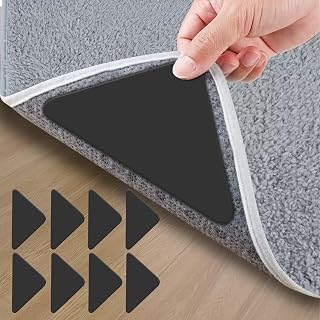 8 Pcs Triangle Carpet Grippers Black Non Slip Wood Floor Grippers Double Sided Carpet Tape Gripper Gripper Grippers for Carpets, Carpets and Rugs