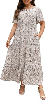 Nemidor Women's Plus Size Casual Long Bohemian Maxi Dress