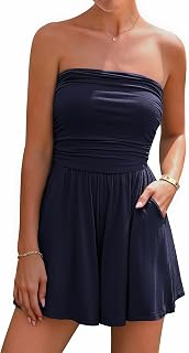 BTFBM Rompers For Women Tube Tops Loose Shorts Jumpsuits