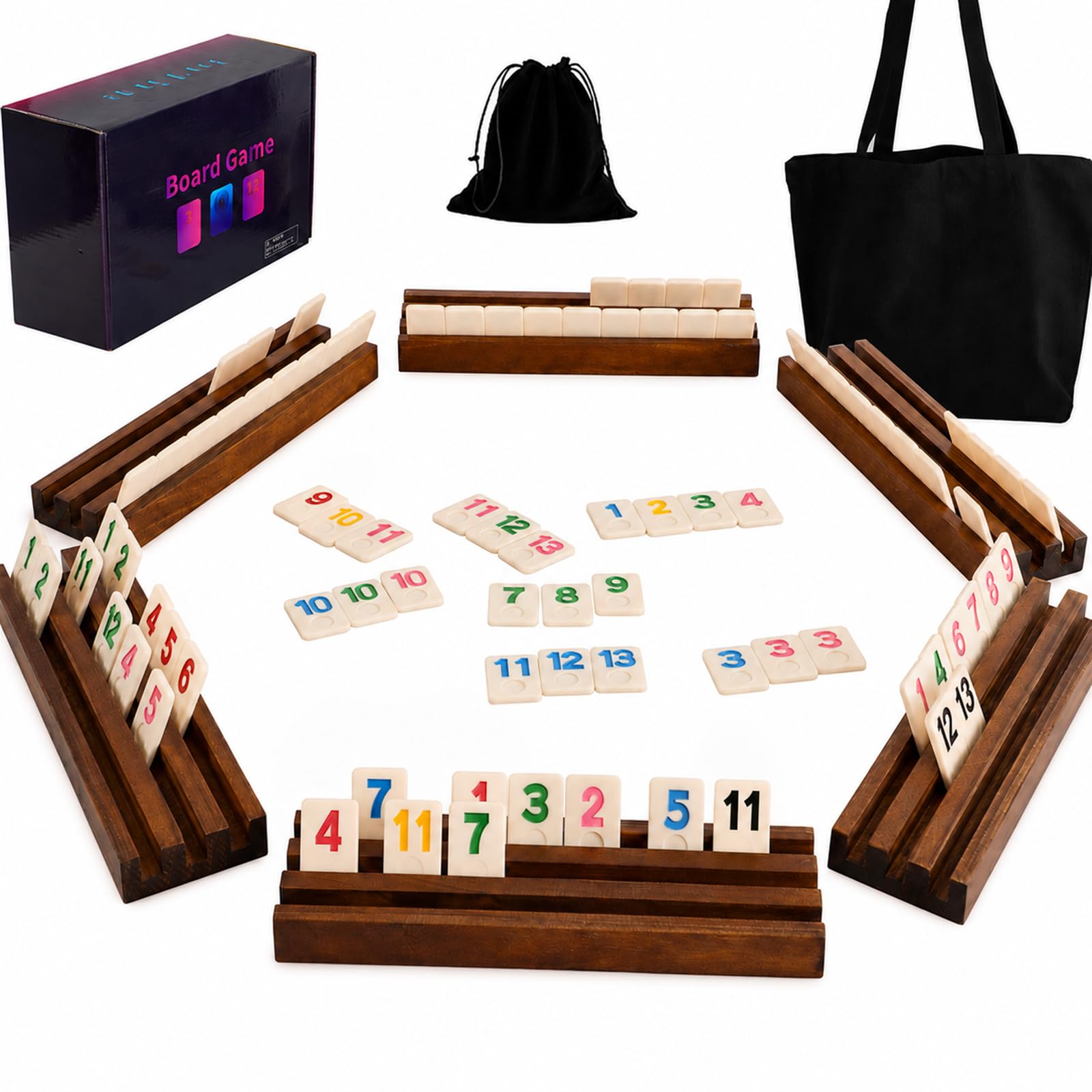 Wahartoly Rummy Cube Game Original - Rummy Cube Game 2-6 Players with 160 Tiles 