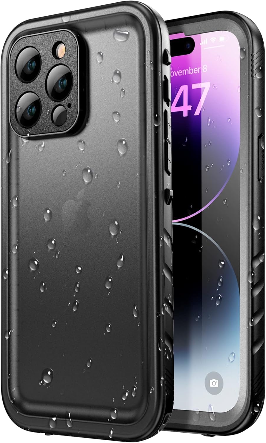SPORTLINK for iPhone 14 Pro Max Waterproof Case, IP68 Drop Proof Black