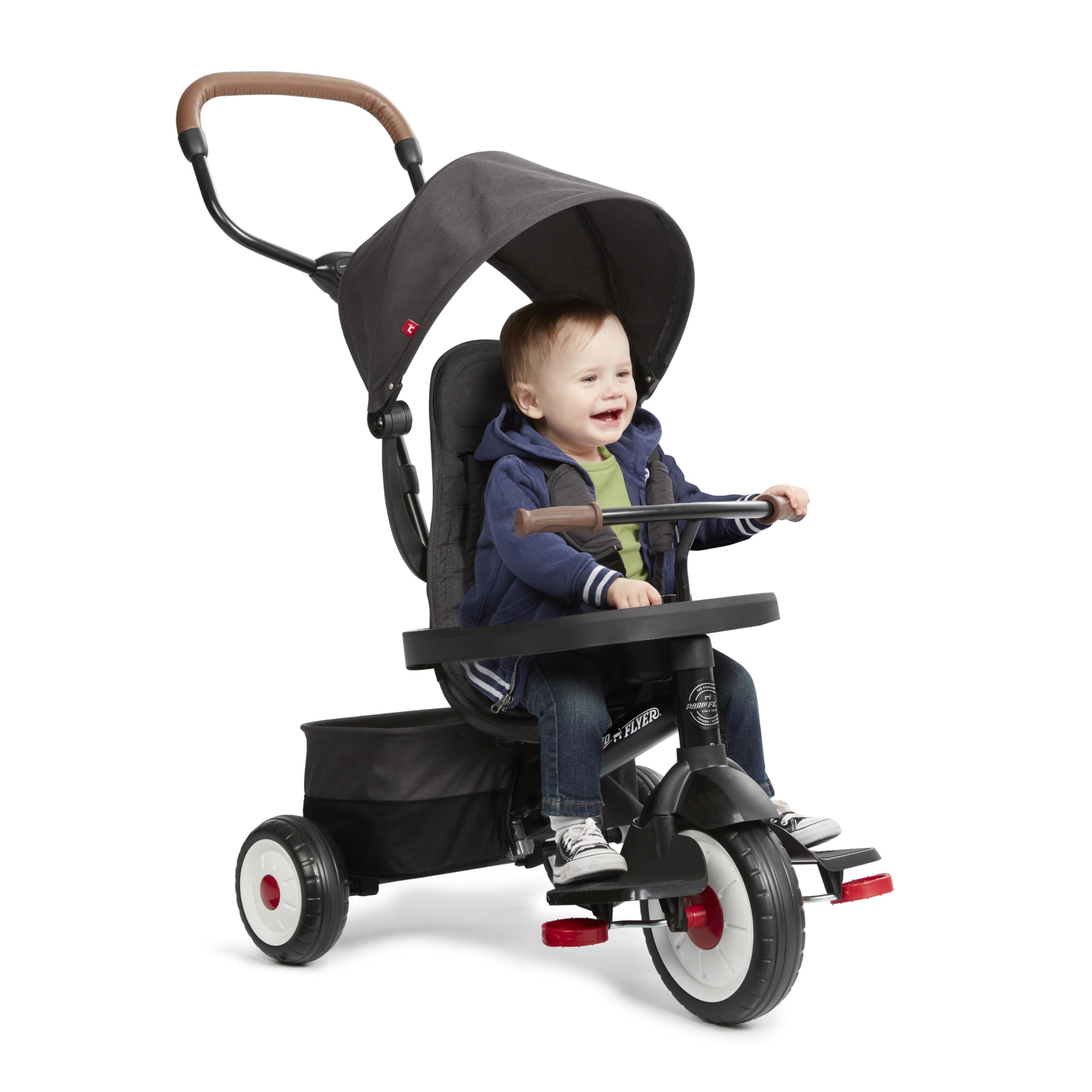 Radio Flyer City 4-in-1 Stroll 'N Trike, for Riders 1-5 Years Old, Black | Strol