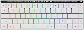 ASUS ROG Falchion RX Low Profile Wireless Gaming Keyboard – 65% Compact TKL, ROG RX Red Optical Switches, Tri-Mode Connection, Bluetooth Compatible, Touch Panel, RGB, Mac Support – White