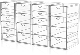 YFXCVSL Acrylic Makeup Organizer with 19 Drawers,Storage Drawer Organizer | Bathroom Organizers and Storage for Palettes, Cosmetic, and Beauty Supplies, Desk Organization