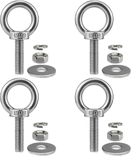 Set of 4 Stainless Steel M10 x 38mm Shoulder Hanging Bolts (3/8" x 1.5")