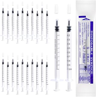 22Pcs 1ml Colostrum Syringe Plastic Syringes with Caps Steril | No Needle Colostrum Collection Kit for Refilling and Measuring Liquids Scientific Labs Plant Watering Pet Feeding