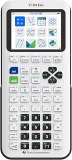 TI-84 Evo Graphing Calculator Texas Instruments, White | Intuitive Icon-based Homescreen, USB-C Charging, Python Programming, Faster Performance, Bigger Graphs than TI-84 Plus CE