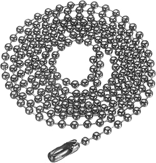 Generic Iron Ball Chain 2.4mm Length 27.5" Round Bead Necklace Dog Tag Pull Chain with Connector Clasp for Men Women Jewelry Making Bracelet Keychain, Gun Black